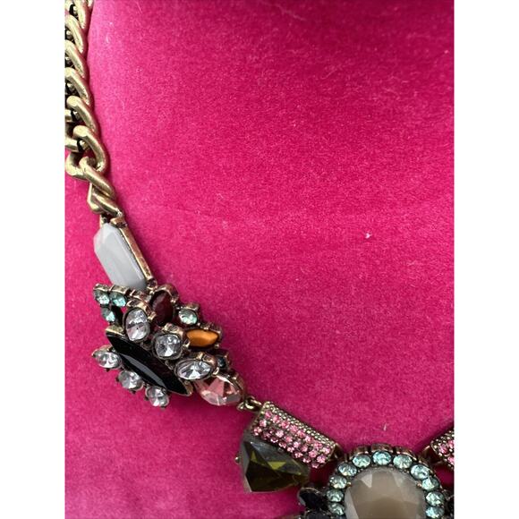 Vintage Crystal Statement Necklace, Multi Colored, J 01-05 - Picture 6 of 10